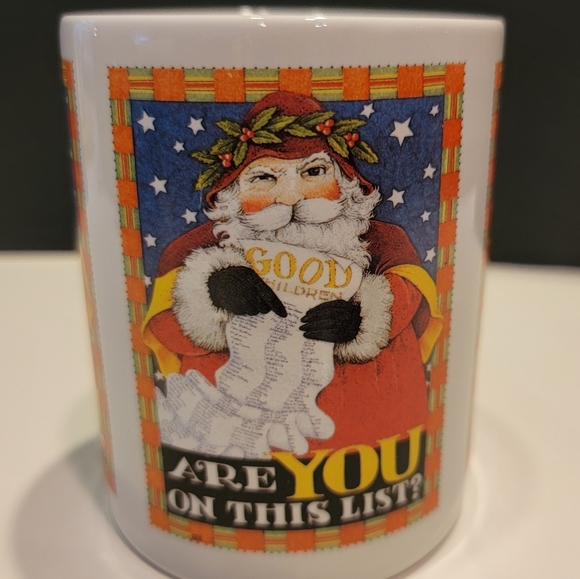 Mary Engelbreit "Are YOU on this list" Christmas mug. From OZ, Kansas City,  MO - Picture 5 of 8